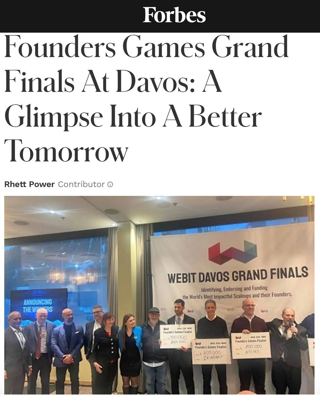 Founders Games Award Ceremony Davos